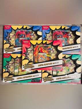 Pokémon Ascended Heroes Meganium, Emboar, Feraliagatr Boxes (5) SEALED